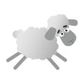 A grey sheep icon, children illustration